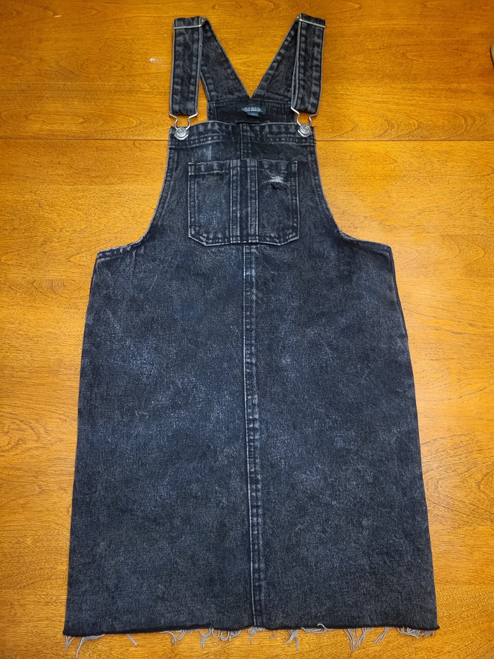 wild fable Washed Black Denim Overall Dress